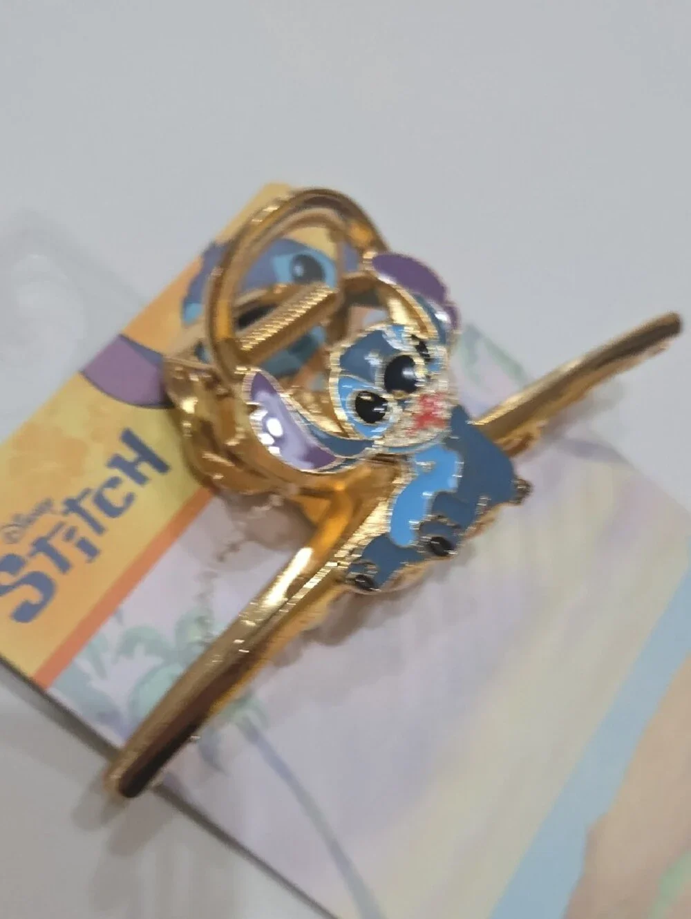 Disney Gold-tone Stitch Hair Clip with Blue and Purple Enamel Nwt Fashion Women